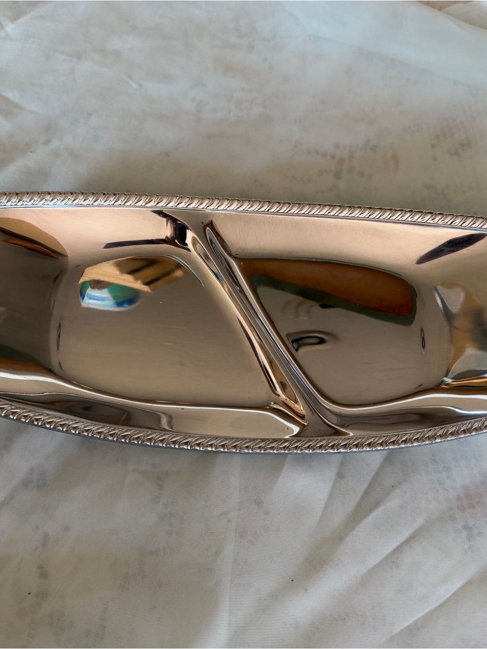 Vintage Chrome Plated Two Section Serving Tray